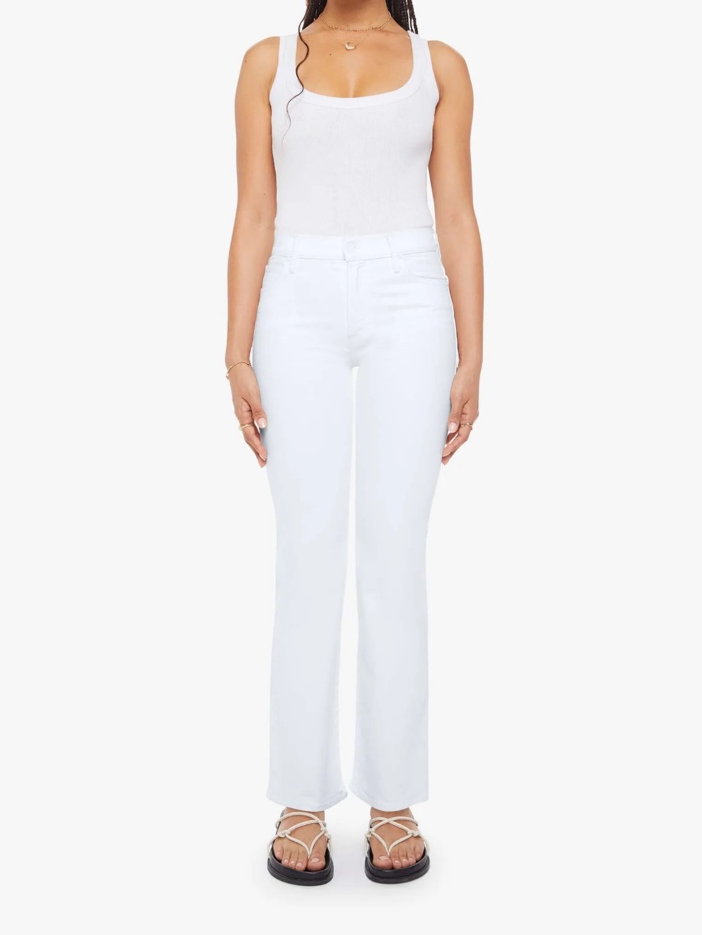 MOTHER SUPERIOR The Lil Kick It Jeans Totally Innocent White Size 29 NWOT